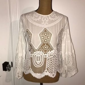 Altard State white lace blouse S